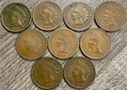 KEY DATES 1864-1872 Indian Head Cent 1C Collection, Circulated, 9 Coins Total