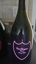 1Dom Perignon Rose Empty Bottle 1.50 Lt Magnum Old Logo Vintage 2000 Luminous 