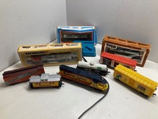Vintage TYCO Bachmann w/ 2 Locomotives HO Scale Train Car Collection Lot