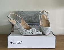 Lotus Silver Shimmer Shoes & Matching Bag *Worn Once*