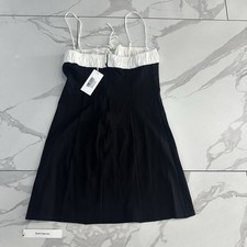 NWT Reformation Sadie Knit Mini Dress Medium Black/White Two Tone Back Zip