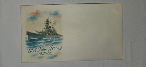 USS New Jersey BB-62 Vintage - Naval Cachet Envelope – FDC - VINTAGE - MINT OG