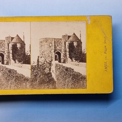 Dover Stereoview 3D um 1870 Echtfoto Kent Peveralls Tor Burgmauern