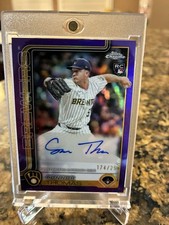 2025 Topps Chrome Update Connor Thomas Auto Purple Refractor /250 Brewers 
