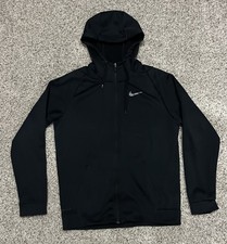 Nike Dri-FIT Hoodie Mens Small Black Full Zip Fleece Sweatshirt Athletic