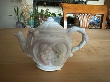 Vintage 1993 Precious Moments Tea Pot Figurine "Friendship Hits the Spot"