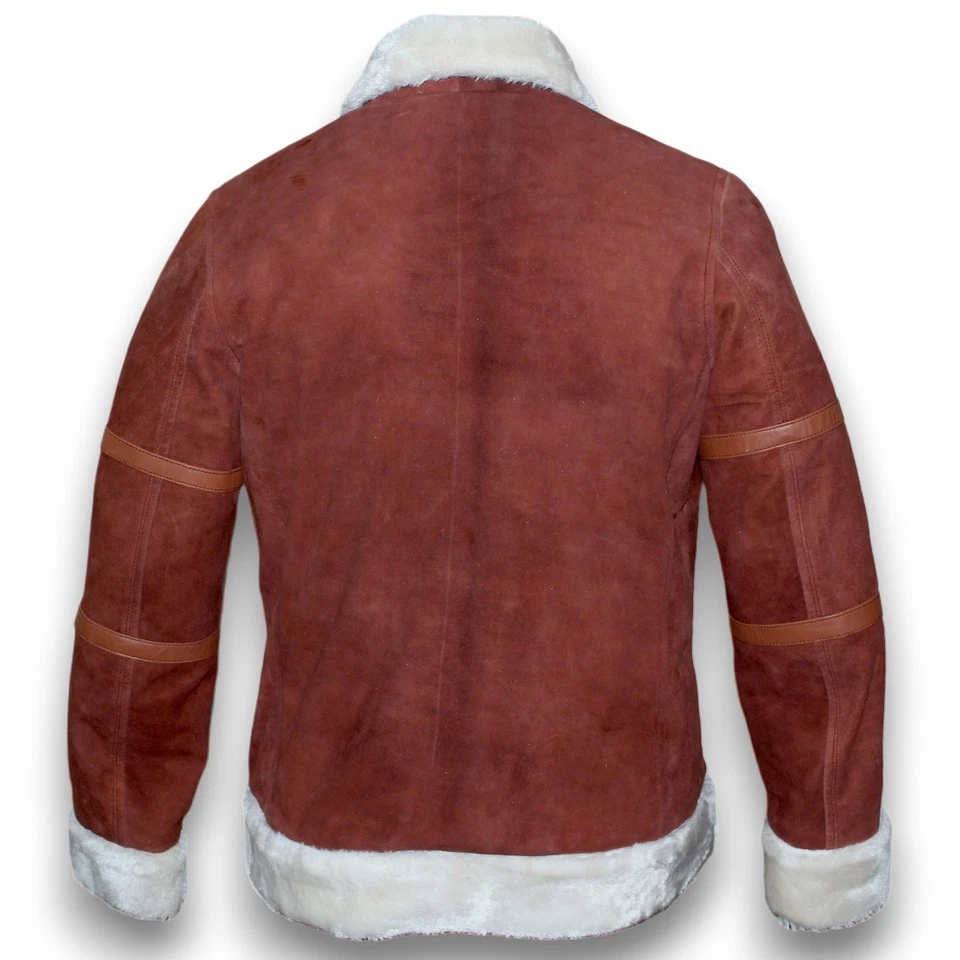 Men's RAF B3 Aviator Flight Jacket Pilot coat Suede Leather Brown - XS TO 4XL - Image 3 of 4