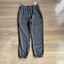 Boys grey under armour logo jogger sweatpants size small nwt