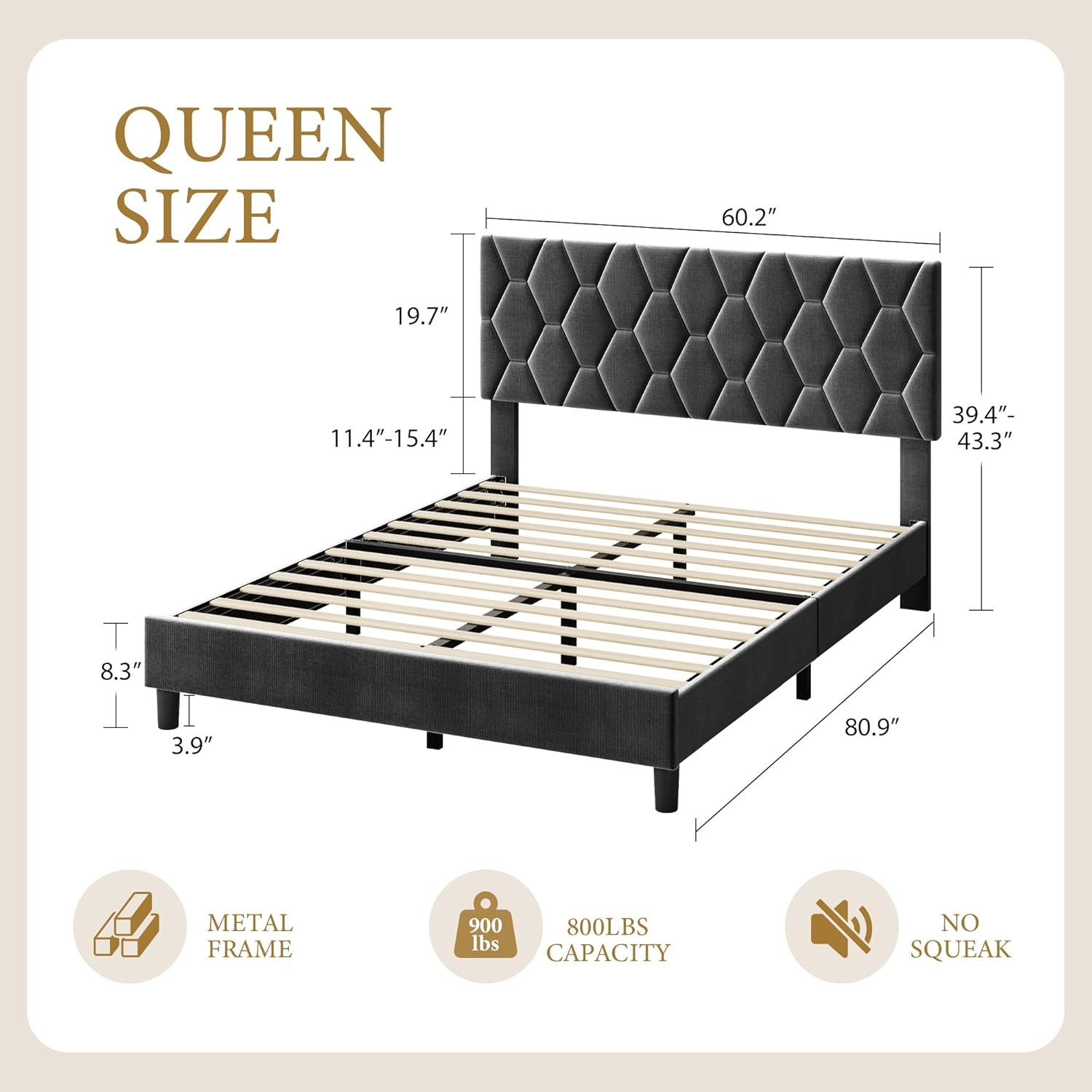 W/ Upholstered Adjustable Headboard