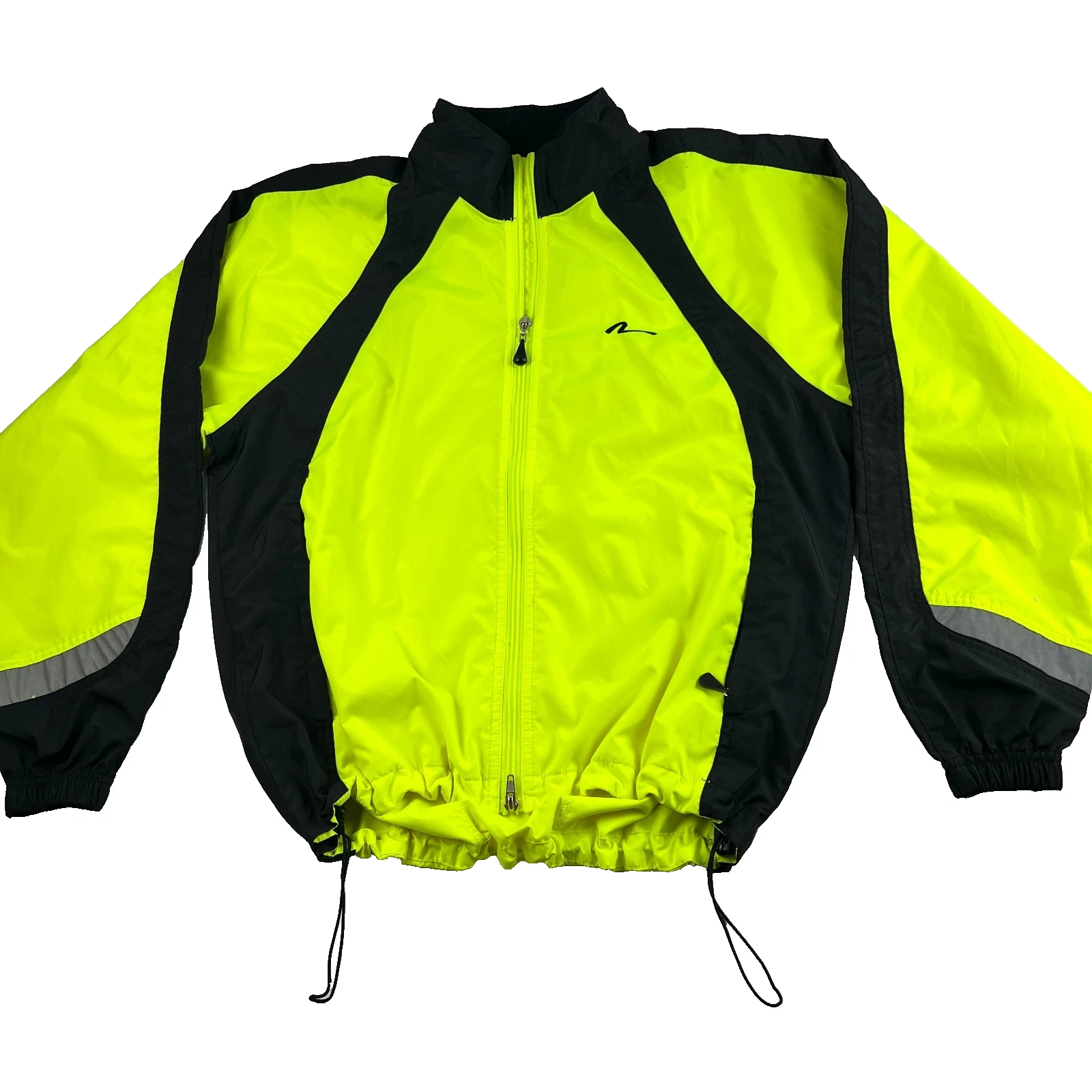 T-800 Nashbar Cycling Jacket Mens M (44") Neon Yellow Black Windbreaker