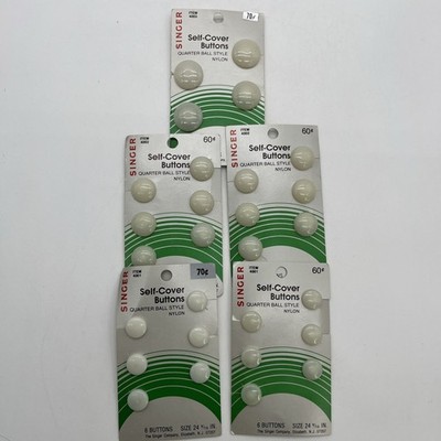 Lot Of Singer Quarter Ball Style Nylon Self Cover Buttons 5 Packs Various Sizes