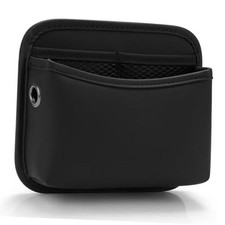 Car Seat Side Pocket Organizer, PU Leather Pouch Bag for Car Seat, 1 black