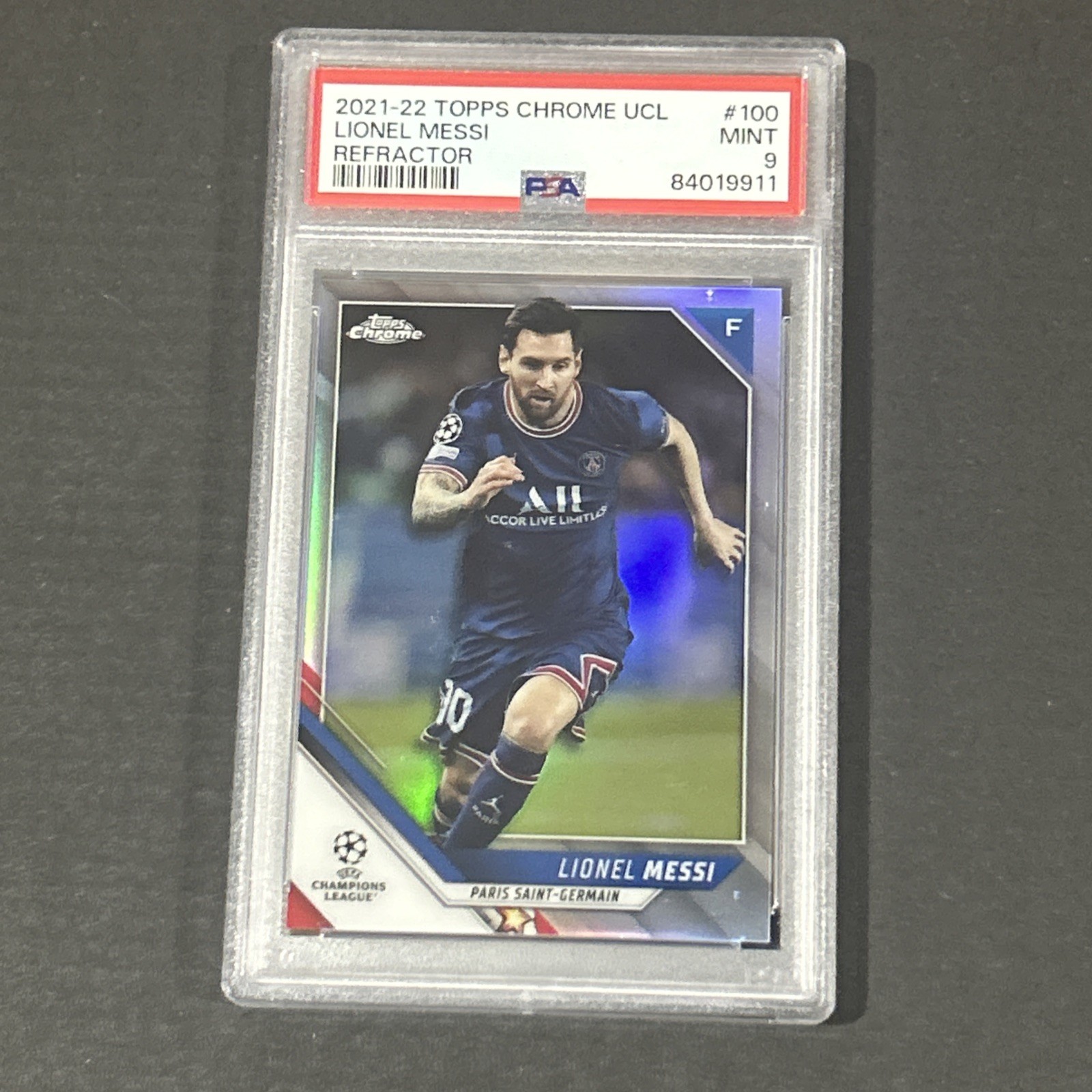 2021-22 Topps Chrome UCL Refractor #100 Lionel Messi PSA 9 *QTY*