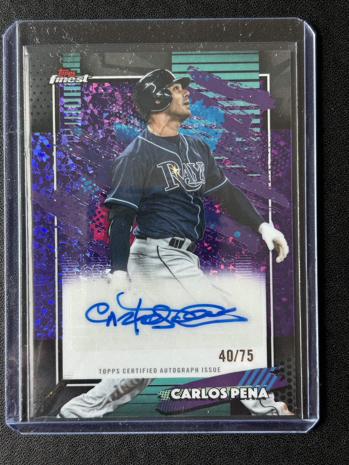CARLOS PENA 2026 Topps Finest Mega Autographs Purple Mini-Diamond  40/75