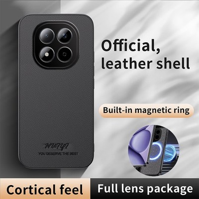 For XiaoMi RedMi Note 15 4G, Luxury Retro Leather Magnetic Business Case Cover