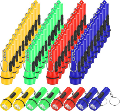 48 Pieces Mini Flashlight Keychain Bulk Assorted Colors Lightweight Portable Toy