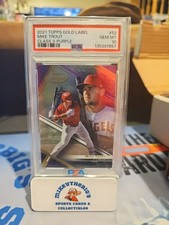 2021 Topps Gold Label #52 Mike Trout 14/35 CLASS 3 Purple Holo SSP PSA 10 GEM