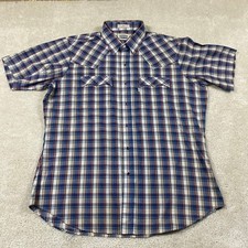 VTG Levi  s Shirt Mens XL 80s Pearl Snap Western Rodeo Cowboy Plaid Button Up
