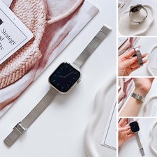 Mesh Stainless Steel Magnetic Clasp Band For Apple Watch Series 10 9 8 7 6 5 4 3