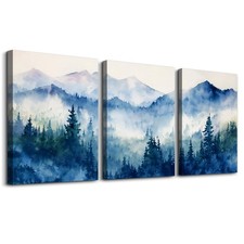 Nature Landscape Canvas Wall Art for Living Room, Forest Mountain Canvas Prin...