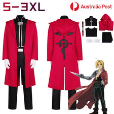 Fullmetal Alchemist Edward Elric Cosplay Costume Hooded Coat Outfits Halloween