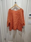 2 Karamel italy Linen Tops Women Olive Green & Terracotta Blouses 3X? See Pics