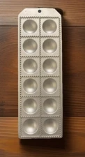 Italo Ottinetti Ravioli Maker Aluminum Pan 12 Count Made in Italy No Rolling Pin