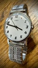 Mens Vintage Timex Mechanical Watch Silver Case And Band White Dial 1975