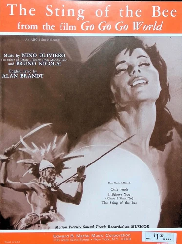 Sting Of The Bee Sheet Music Go World Italian Shockumentary Film 1965 Oliviero