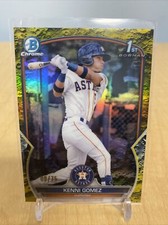 2023 Bowman Kenni Gomez Chrome 1st Bowman Yellow Lunar Refractor #/75 Astros