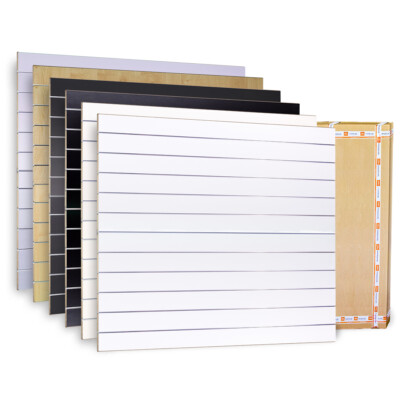 Lamellenwand Slatwall MDF Paneele 200x180 cm inkl. 11 Alu Schienen