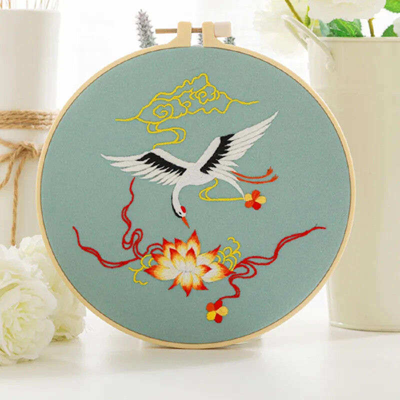 Starter Kit With Pattern Cross Stitch Set  Embroidery Kits E