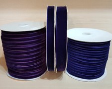 Dark Purple Luxury Velvet Ribbon 7mm 10mm 13mm 16mm 20mm 25mm Half to 5 Metres