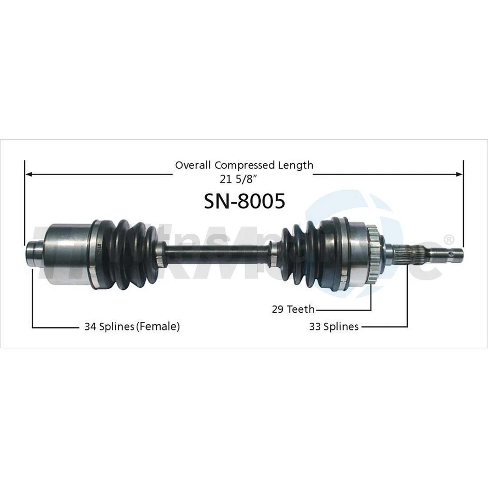 2X EIXOS DE EIXO DIANTEIRO CV JUNTAS TRAKMOTIVE PARA SATURN L100 2001-2002 - Imagem 3 de 3