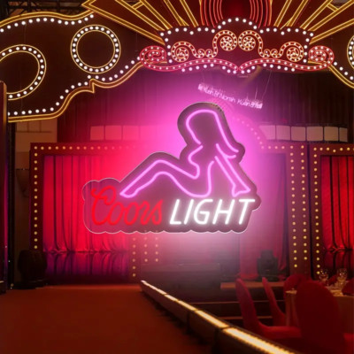 Coors light beer women's LED neon sign light Red ladies neon light USB powered