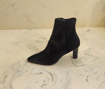 New! Stuart Weitzman 'Lauri' Booties Black Leather Womens Size 6.5 B MSRP $575