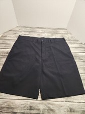 PGA TOUR Chino Shorts Mens Size 38 Black Golf Dark Wash Slash Pockets Flat Front