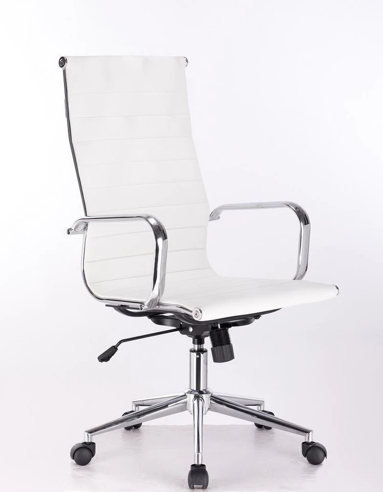 Silla de oficina Herman Miller Eames estilo cuero PU respaldo alto color negro o blanco Foto 2 de 2