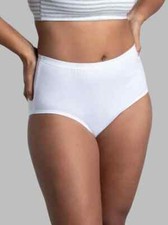 Fruit of the Loom Women's Cotton Brief Panty, White 3 Pack, Size 10/3X NWT