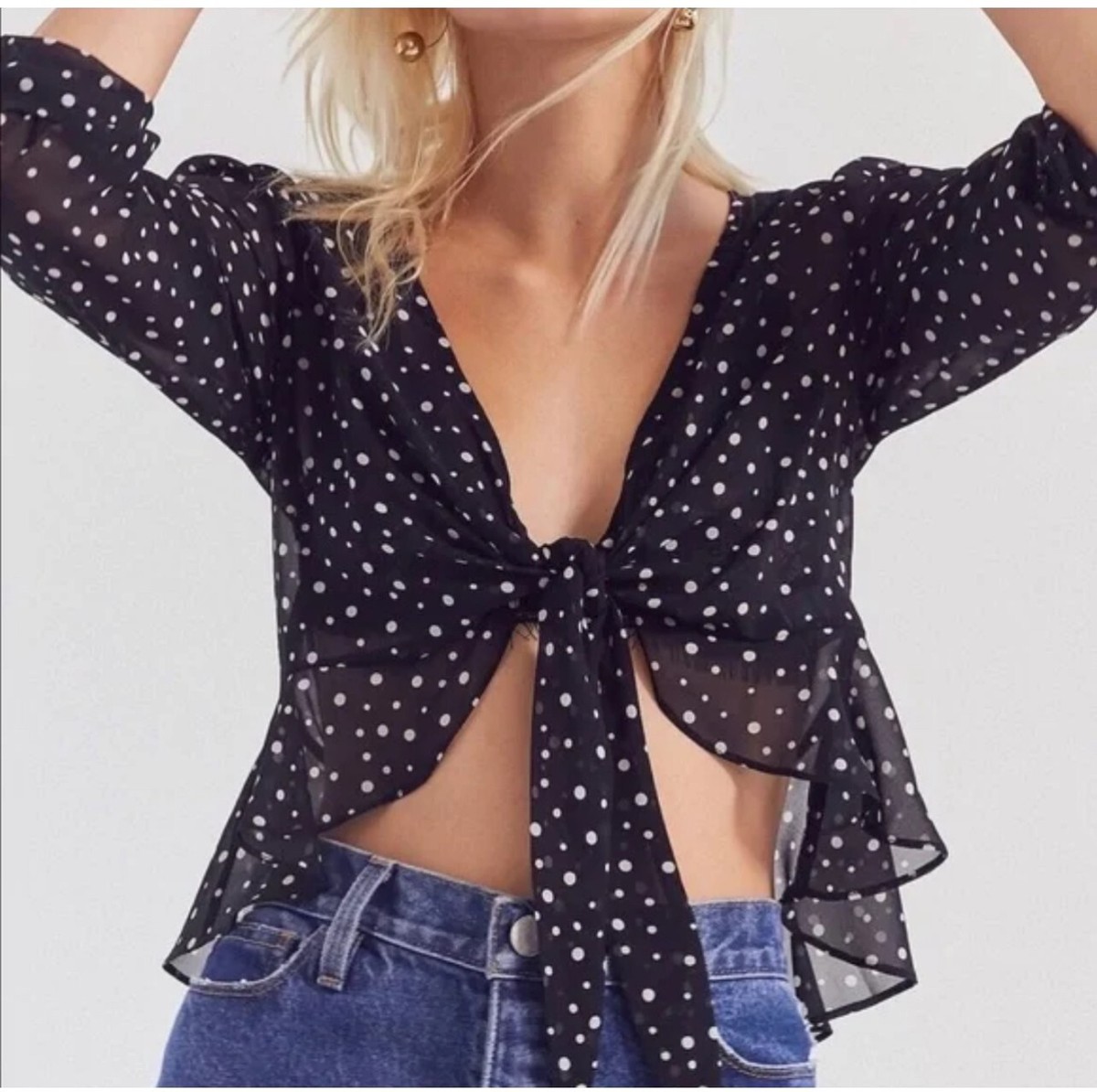 polka dot tie top