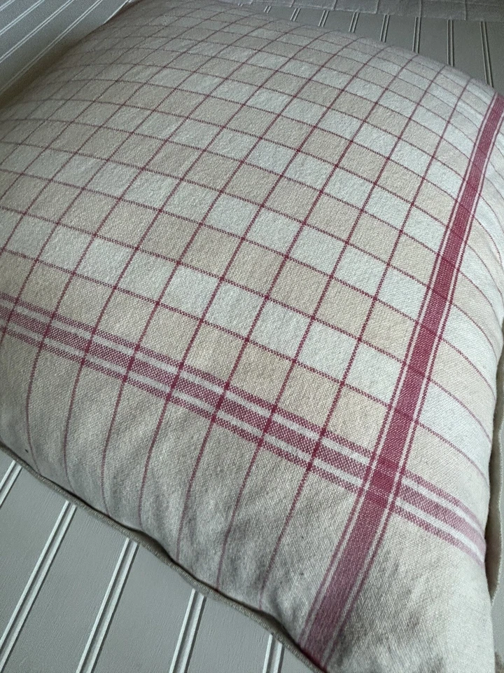 Ralph Lauren Checked Christmas Plaid 2-Sided Throw Pillow w/Down Insert 20x20 - Image 3 of 4