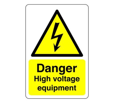 Gefahr Hochvolt Geräteschild - PVC, Aufkleber oder Diabond