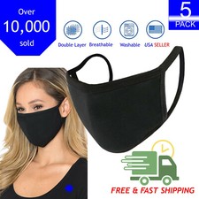 5/10/20 Soft Cotton Face Mask Reusable and Washable/ Unisex/ Double Layer
