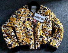 H&moschino Gold Patterned Bomber Jacket H&m X Moschino X Jeremy Scott Xs