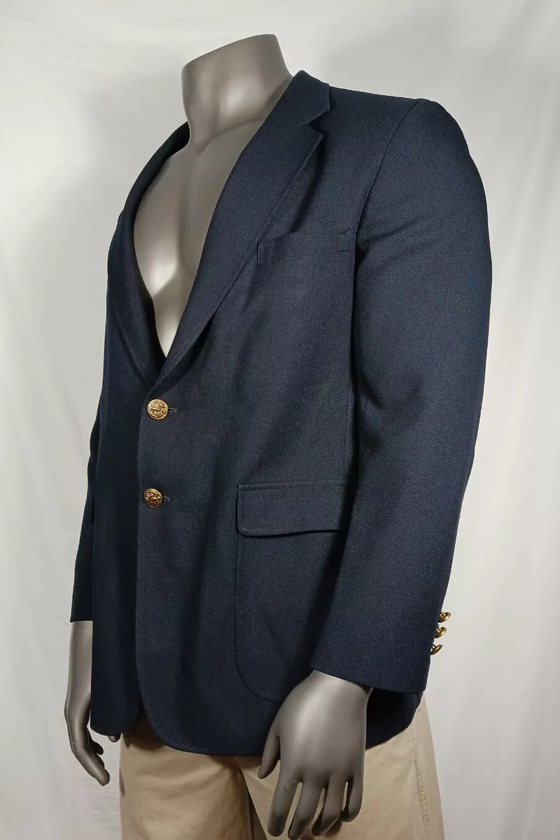 Vintage Wrangler Blazer Sport Coat Blue Gold Buttons Men's Size 44R | eBay