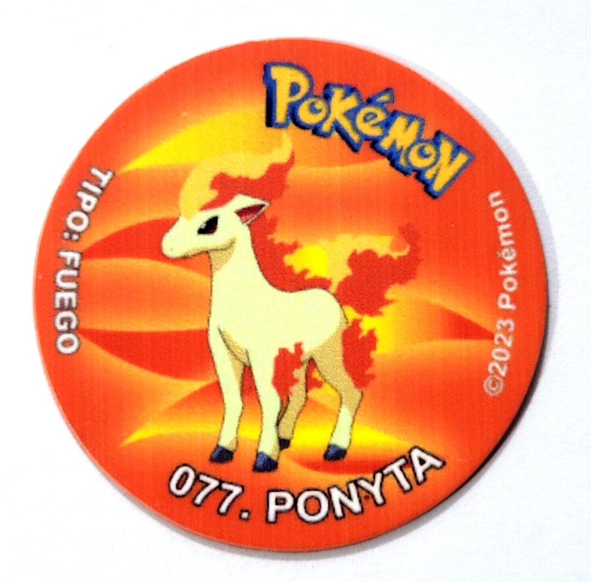 TAZO POKEMON EC1 #077 PONYTA 2023 Kanto PERU South America Pogs