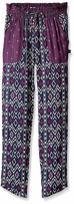 Roxy Big Girls Purple Printed Casual Eclipse Yetti Smock Waist Pants Size 7 8
