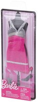 Barbie PuppenzubehöR, Rosa Kleid Mit Streifen Weiß/Schwarz Oben , Neu & Ovp
