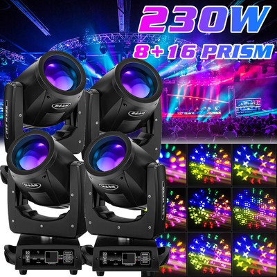 230W 7R Beam Zoom Sharpy 16Prism DMX512 Stage Lighting Moving Head Light Disco