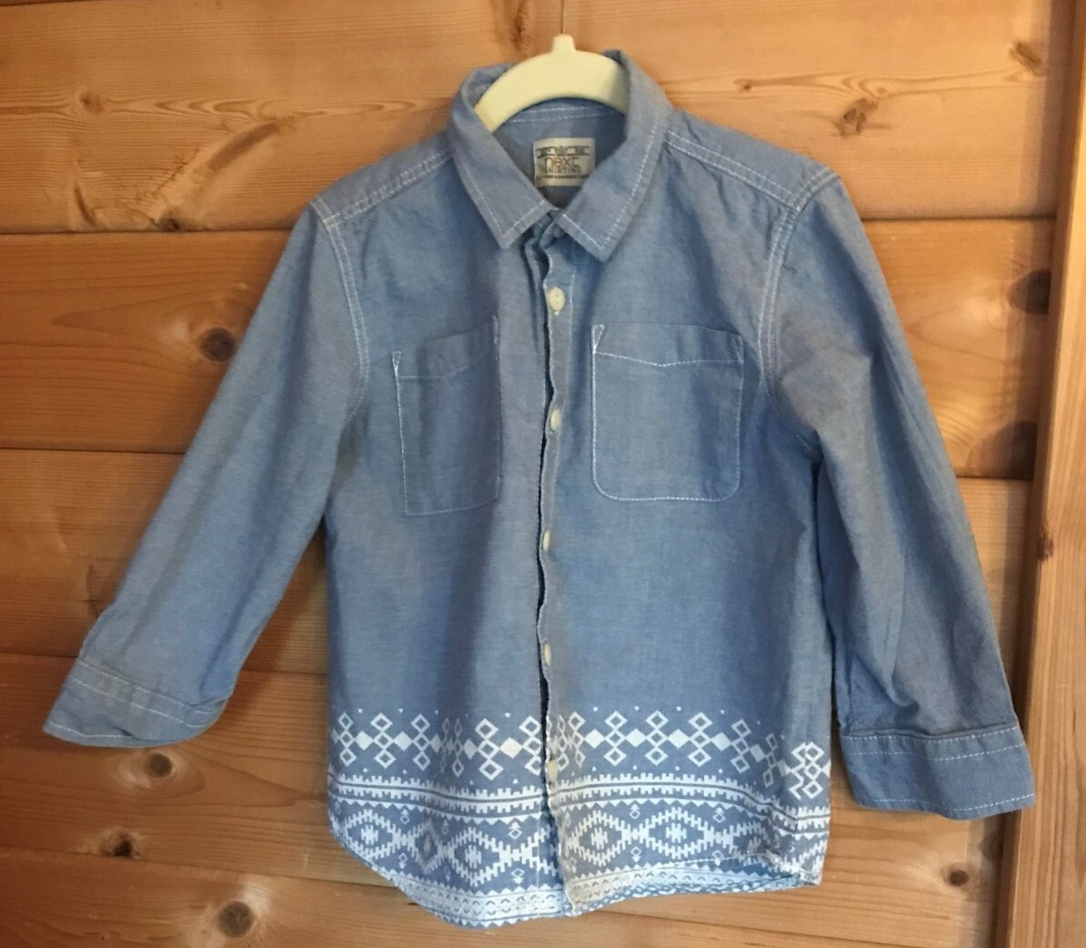 Worn in Good Condition Next Girls Blue Shirt Age 3-4 Years